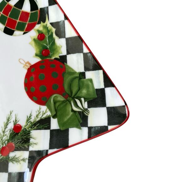 NEW Mackenzie Childs Deck the Halls Tree Serving Platter - Picture 9 of 9